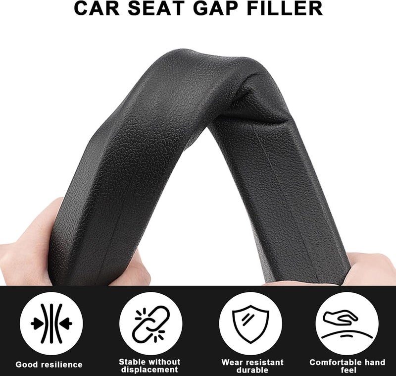 Bcautay 2 Pack Car Seat Gap Filler Car Seat Gap Interior Universal Fit PU Leather Car Seat Gap Plug for Filling Gaps Between Seats and Consoles Stop Things from Dropping - Image 3